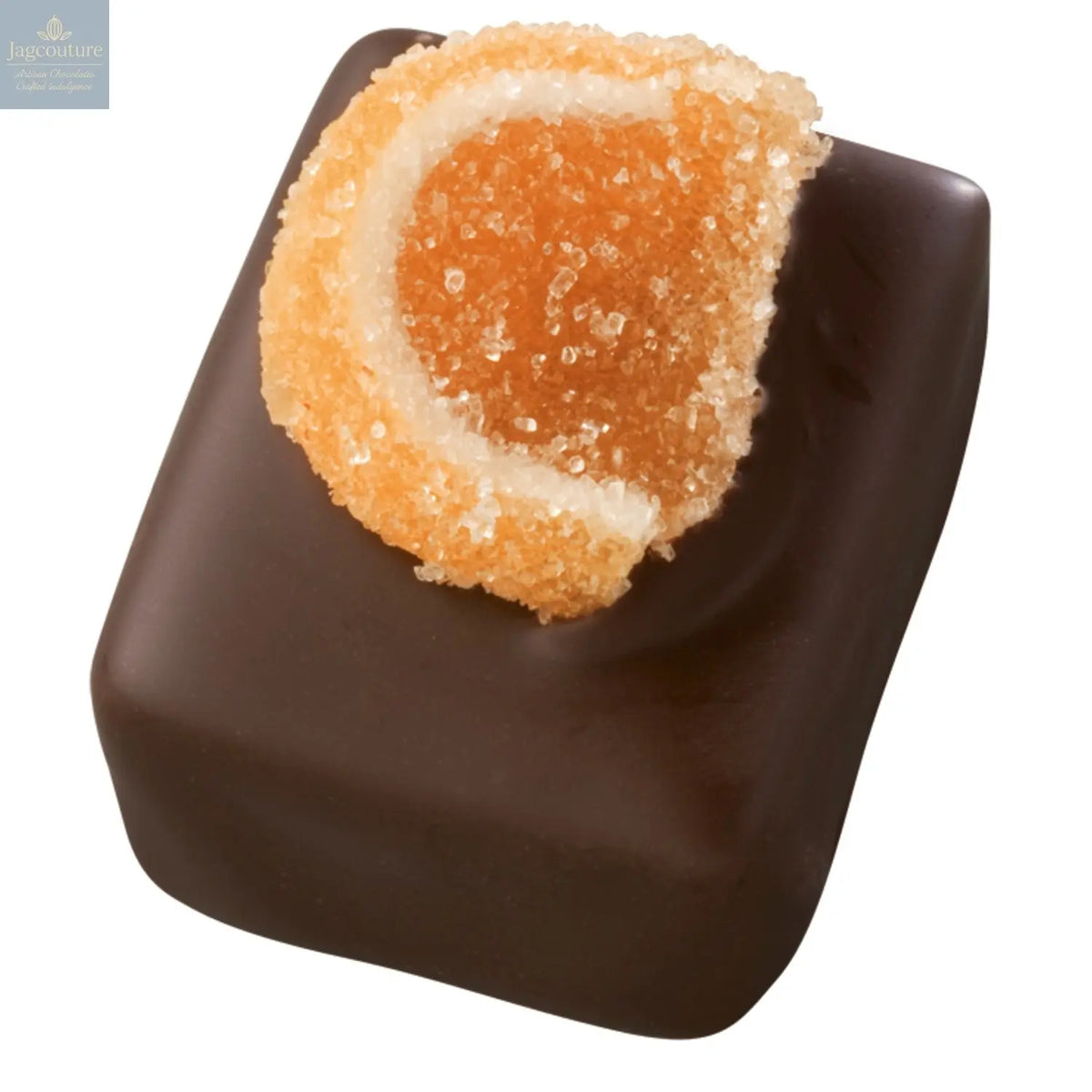 Oranga - dark praline with crystallised orange pieces 19.7g - Jag Couture Chocolates
