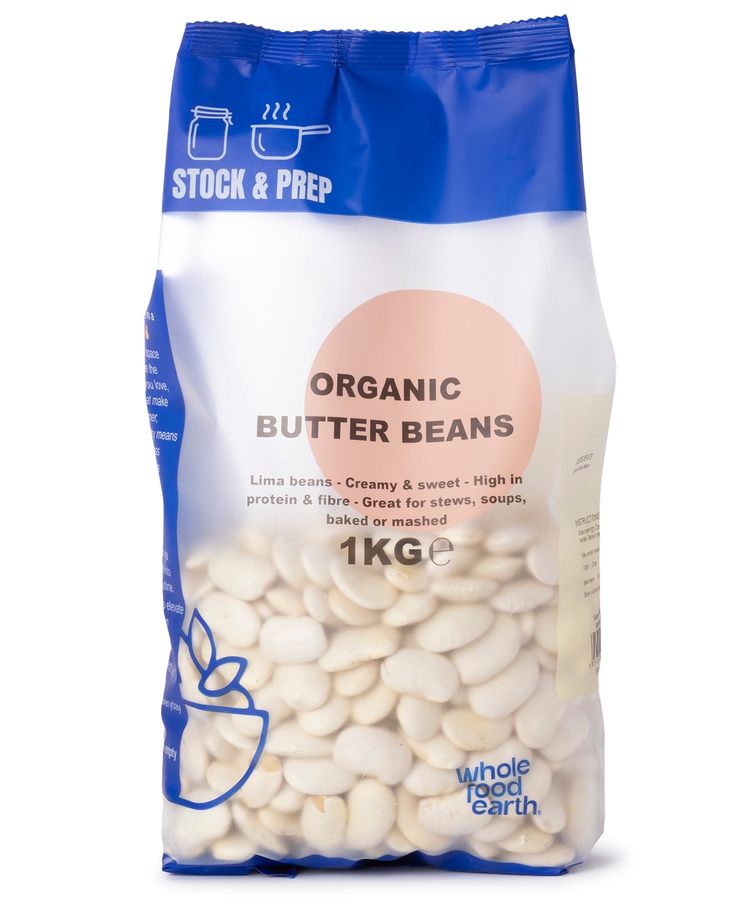 Organic Butter Beans - Stock & Prep - 1kg