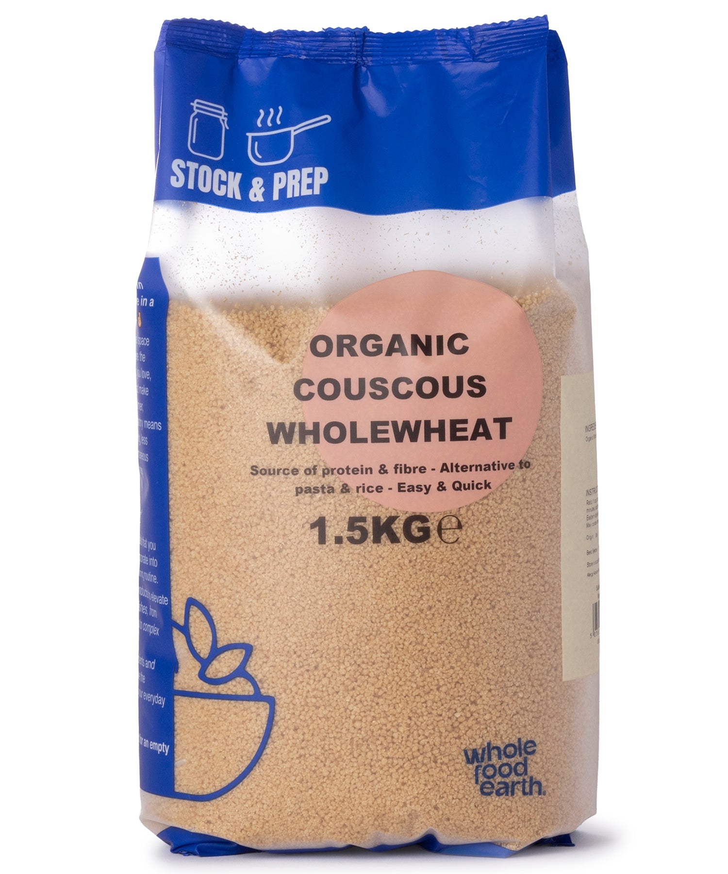 Organic Couscous Wholewheat - Stock & Prep - 1.5kg