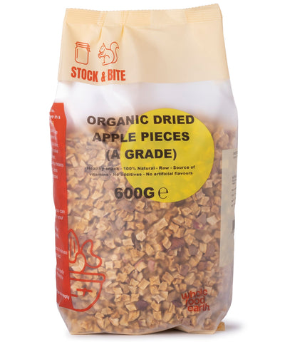 Organic Dried Apple Pieces (A Grade) - Stock & Bite - 600g