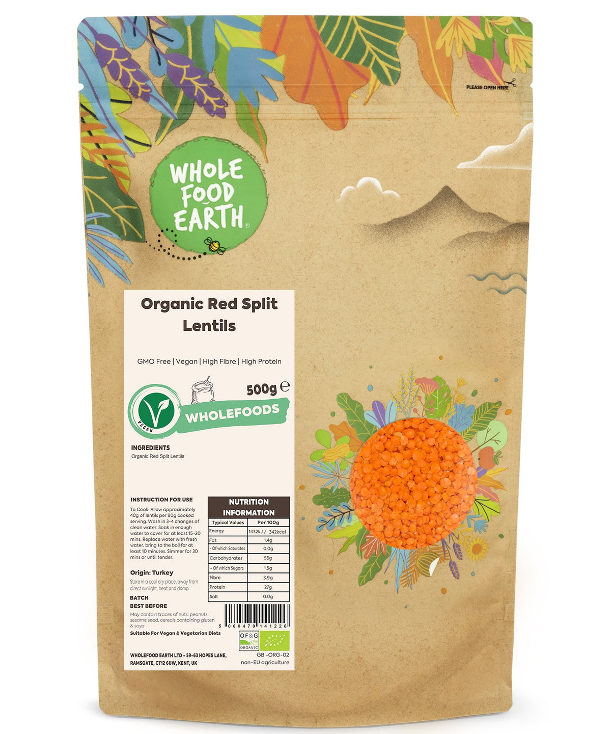Organic Red Split Lentils