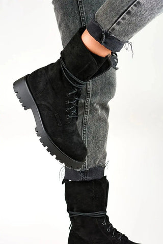 PRIMO women charming black suede baggers boots