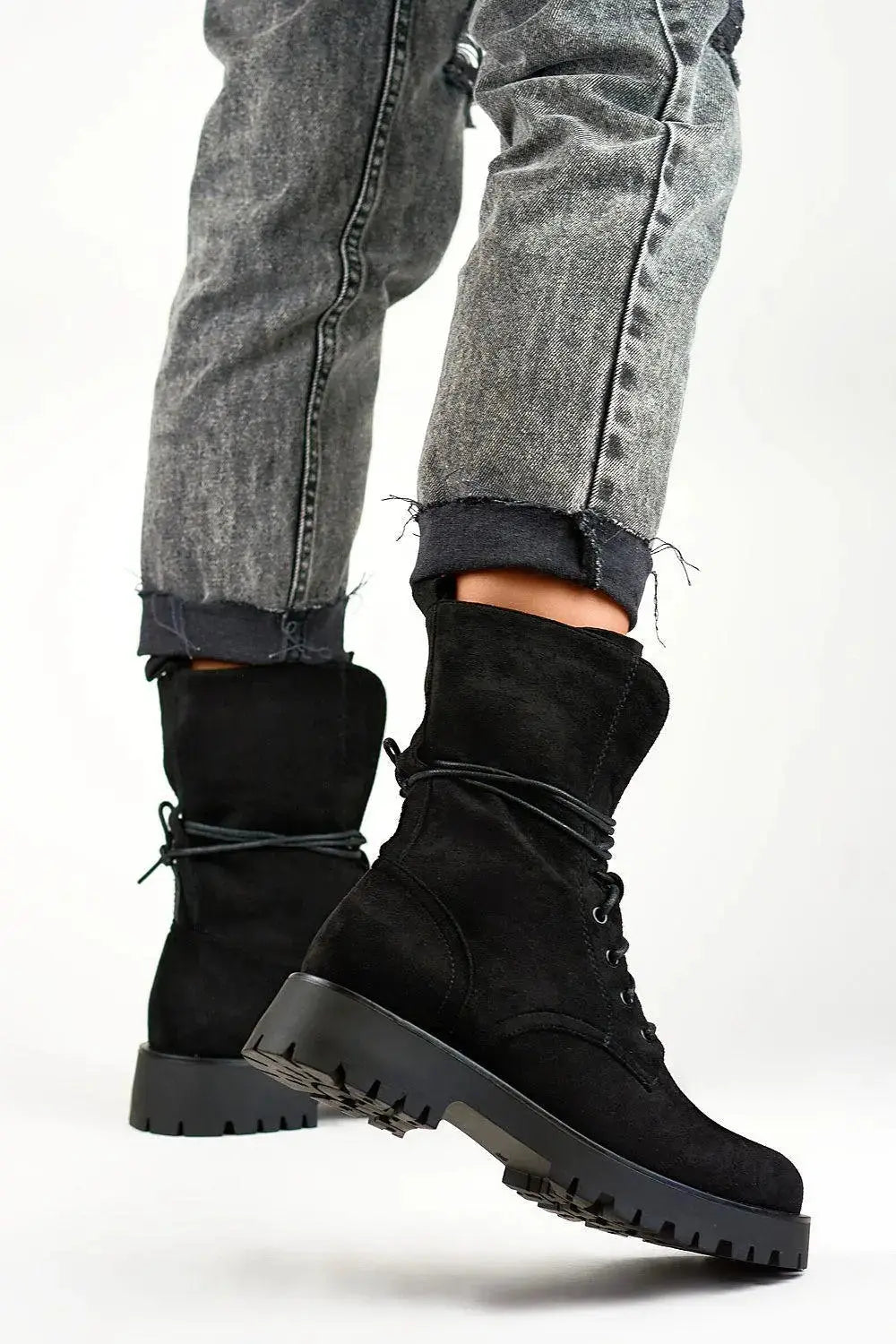 PRIMO women charming black suede baggers boots