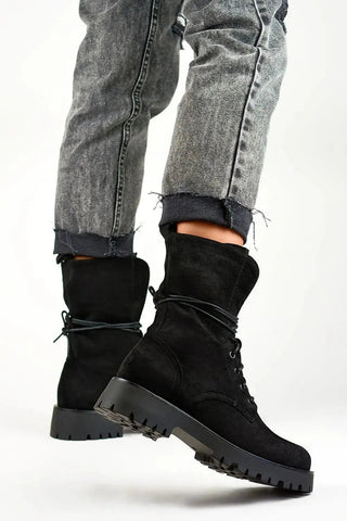 PRIMO women charming black suede baggers boots