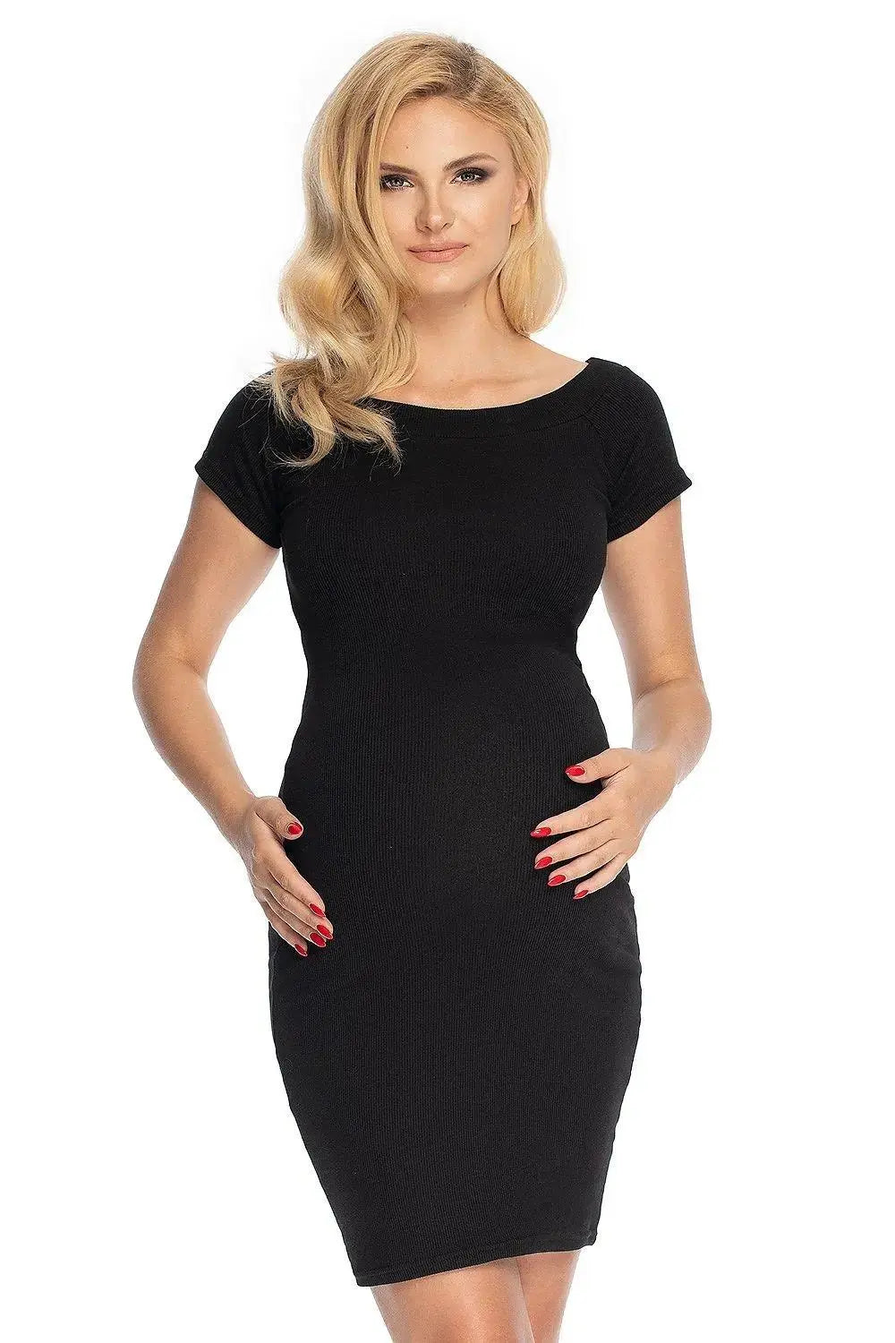PeeKaBoo classic cut long sleeves maternity dress