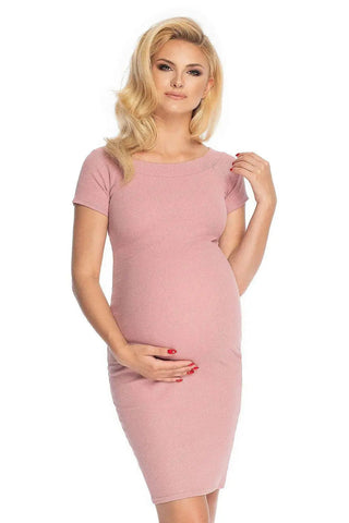 PeeKaBoo classic cut long sleeves maternity dress