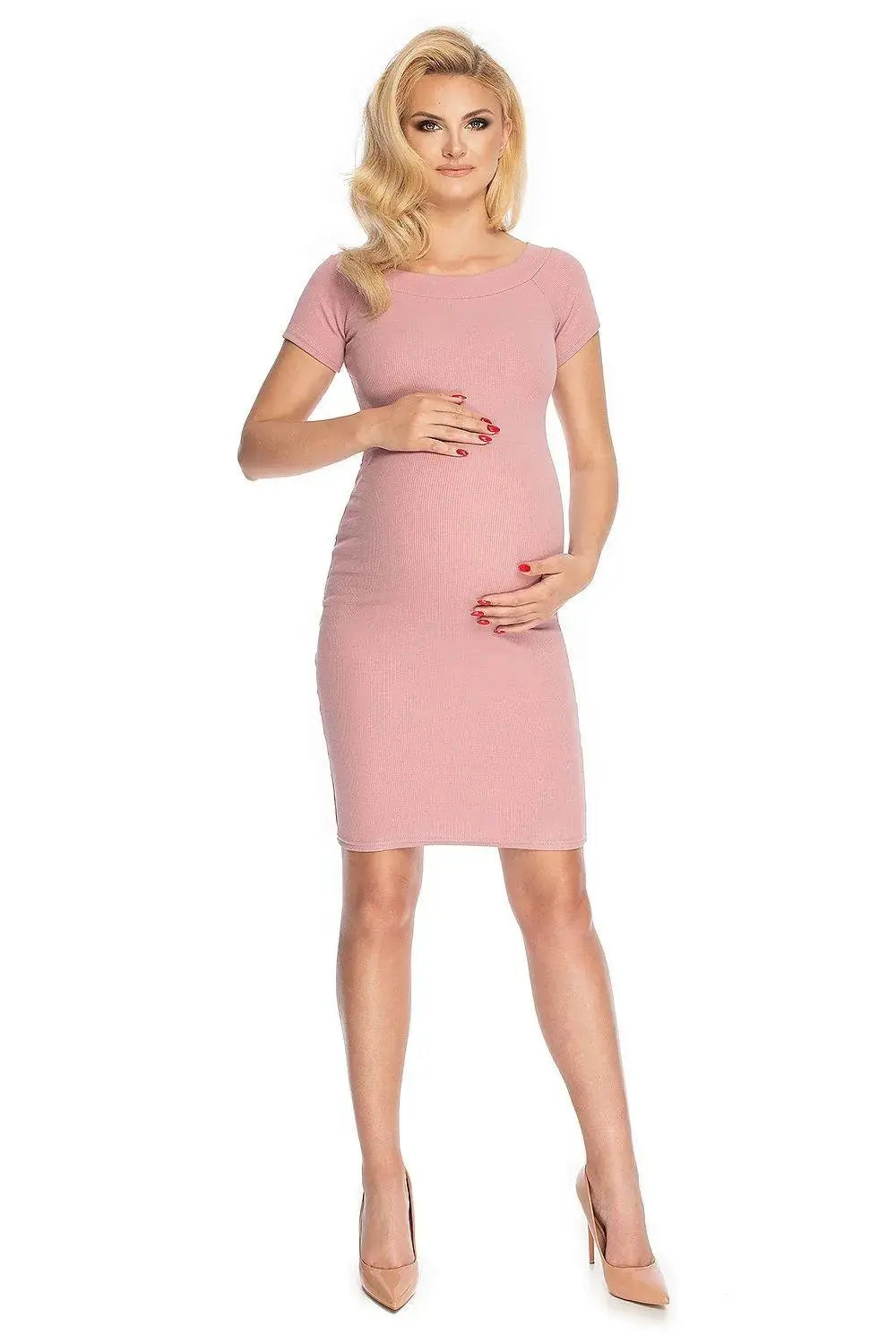PeeKaBoo classic cut long sleeves maternity dress