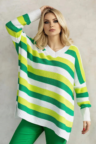 PeeKaBoo long sleeves and heart neckline loose-fitting sweater