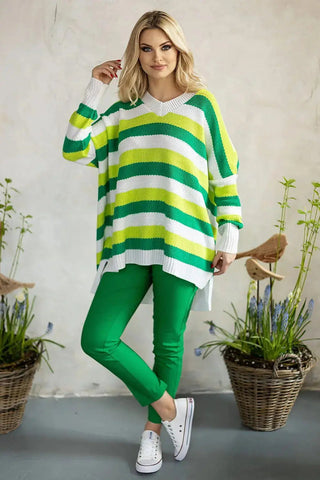 PeeKaBoo long sleeves and heart neckline loose-fitting sweater