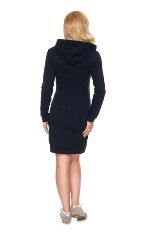 PeeKaBoo long sleeves hooded pregnancy dress