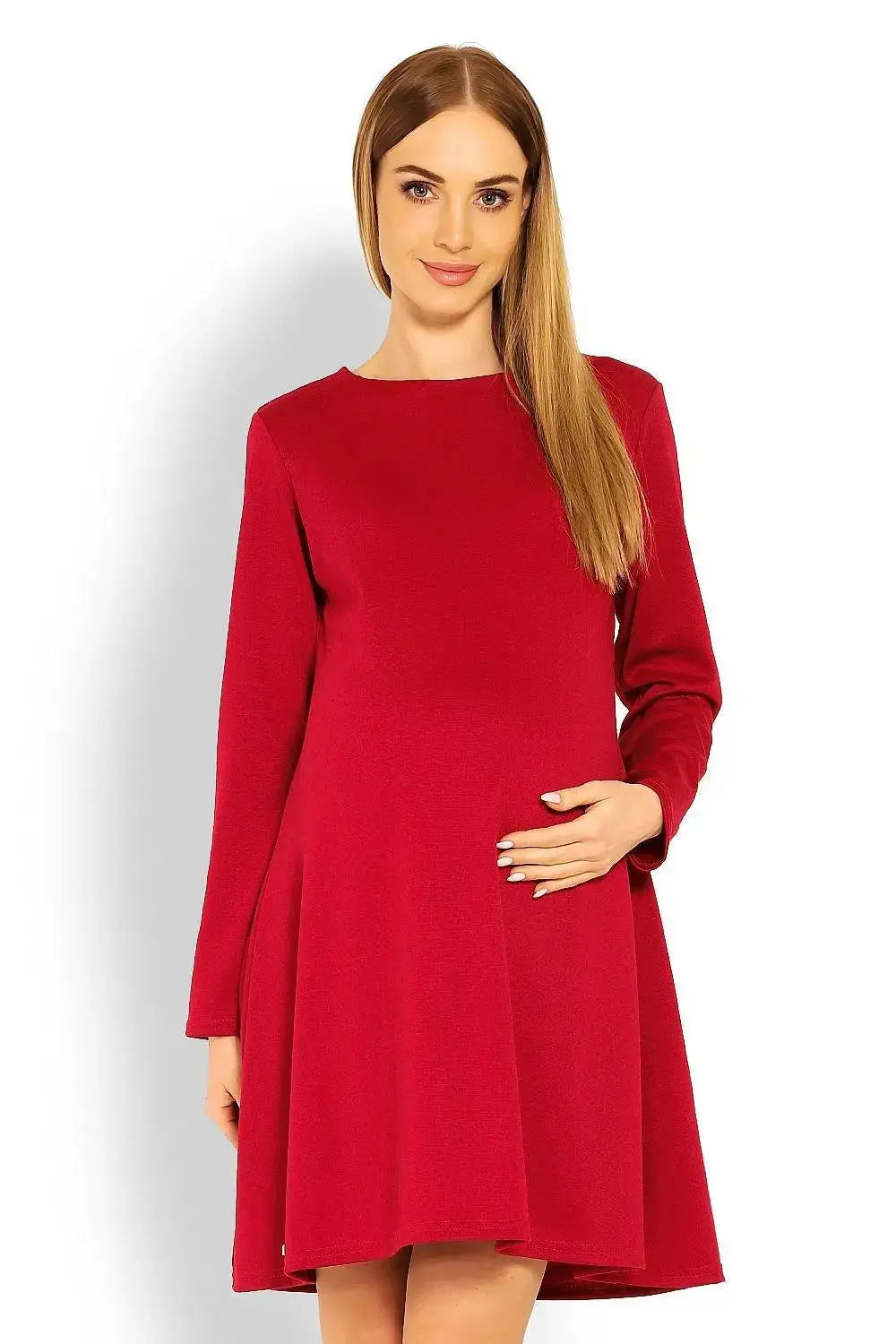 PeeKaBoo loose-fitting long sleeves pregnancy dress