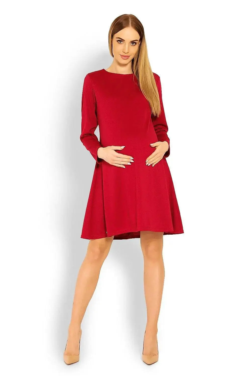 PeeKaBoo loose-fitting long sleeves pregnancy dress
