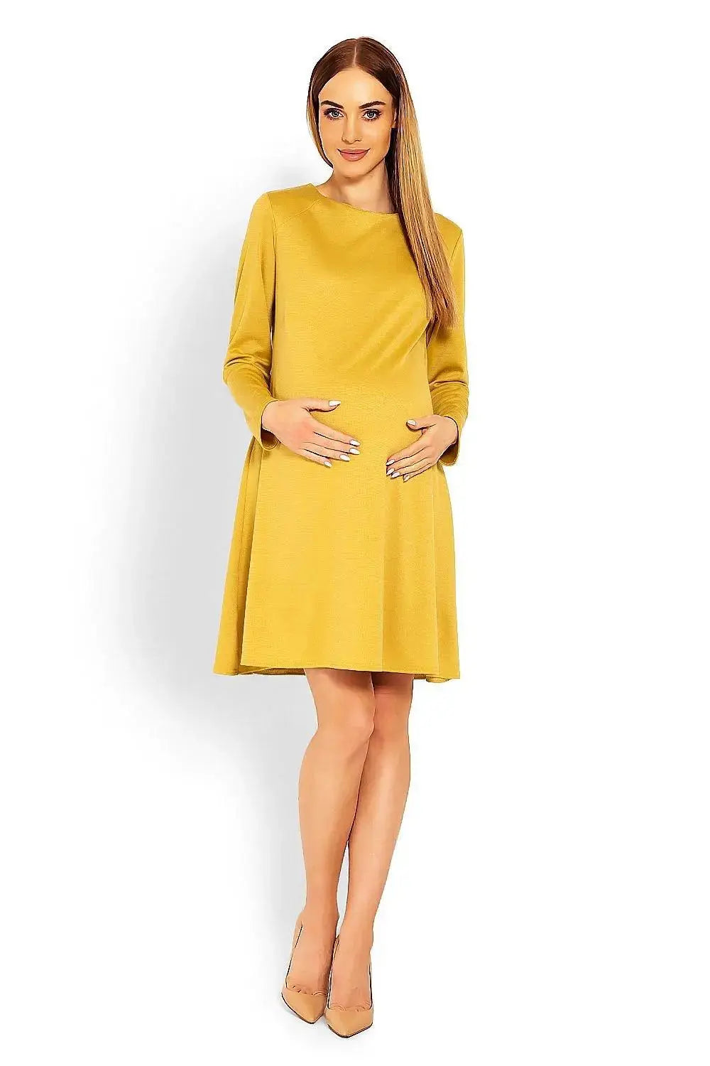 PeeKaBoo loose-fitting long sleeves pregnancy dress