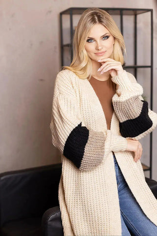 PeeKaBoo looser cut, unbuttoned cardigan