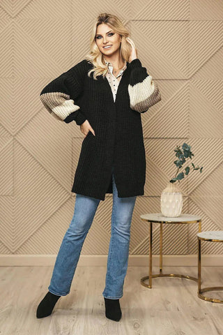 PeeKaBoo looser cut, unbuttoned cardigan