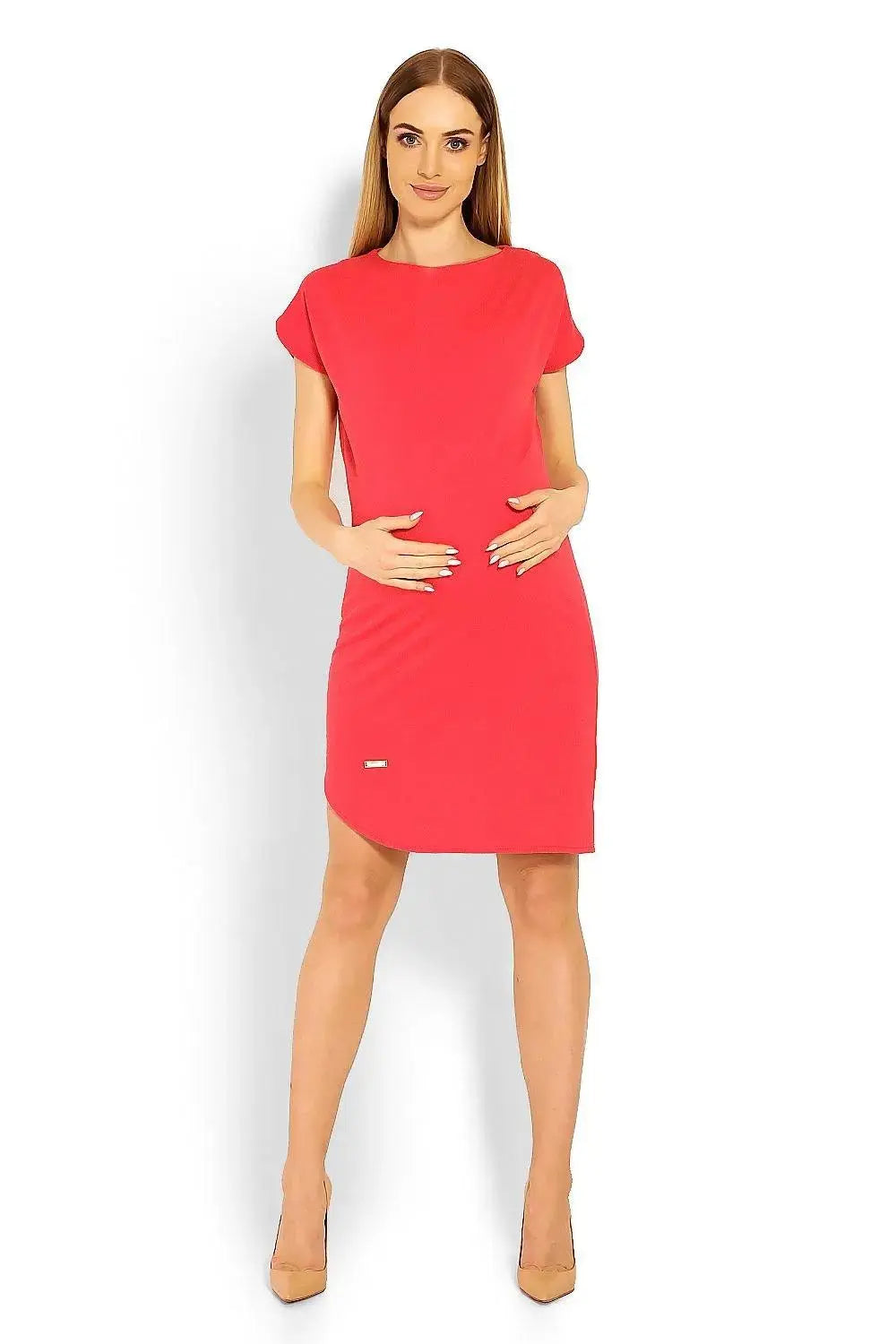 PeeKaBoo short sleeves pregnancy dress