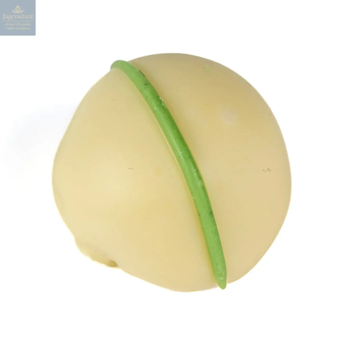 Pistachio & amaretto - pistachio & almond crème fraîche in white chocolate 14g - Jag Couture Chocolates