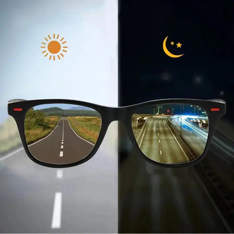 Polarized Night Vision Glasses for Drivers - PC Frame Sunglasses for Day and Night Vision in Outdoor Sports