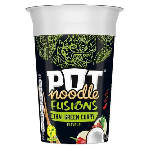 Pot Noodle Fusions Instant Snack Thai Green Curry 117 g (Case of 8)