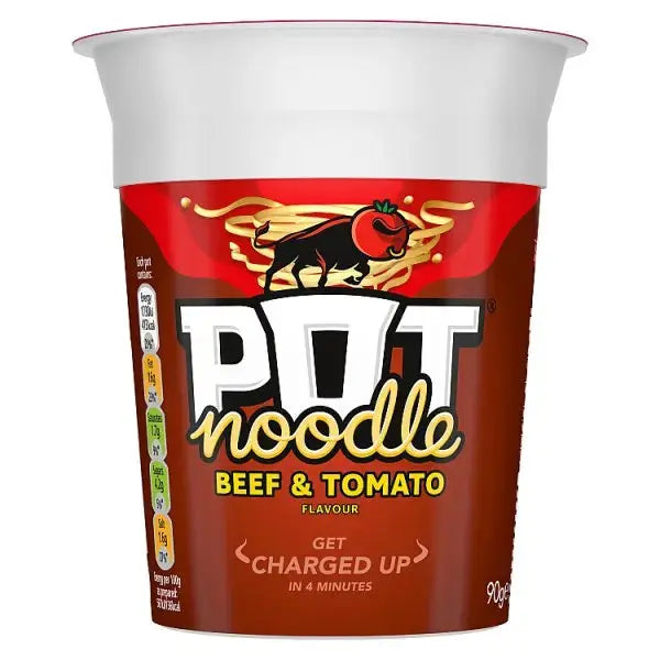 Pot Noodle Instant Snack Beef & Tomato 90 g (Case of 12)
