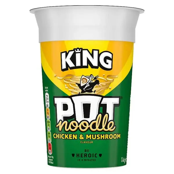 Pot Noodle King Pot Noodle Chicken & Mushroom 114 g (Case of 12)