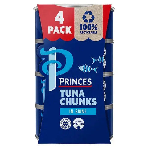 Princes Tuna Chunks in Brine 4 x 145g (Case of 6)