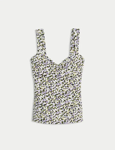 Printed Tummy Control Sweetheart Tankini