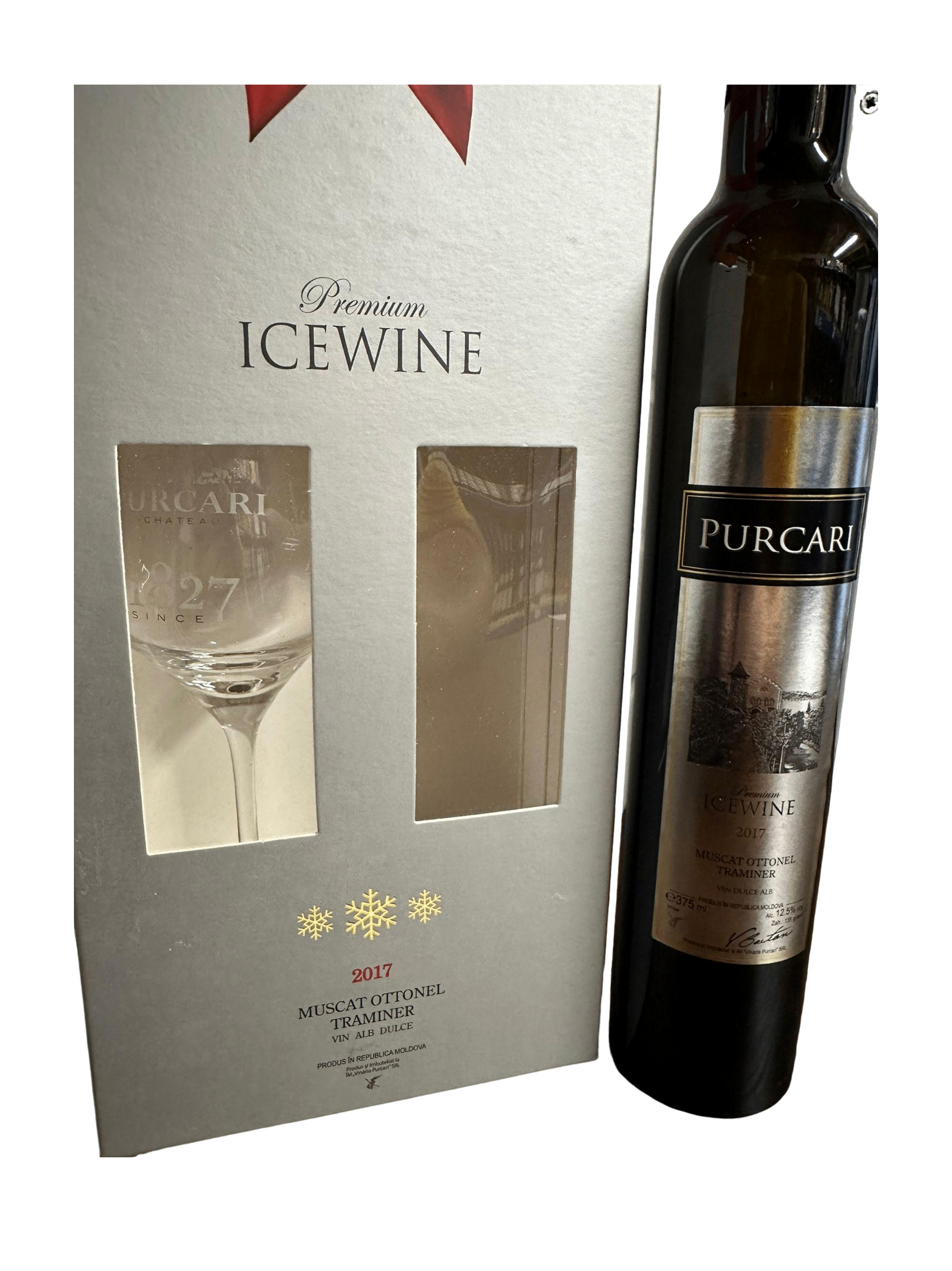 Purcari IceWine Dessert White Wine with a glass 375ml