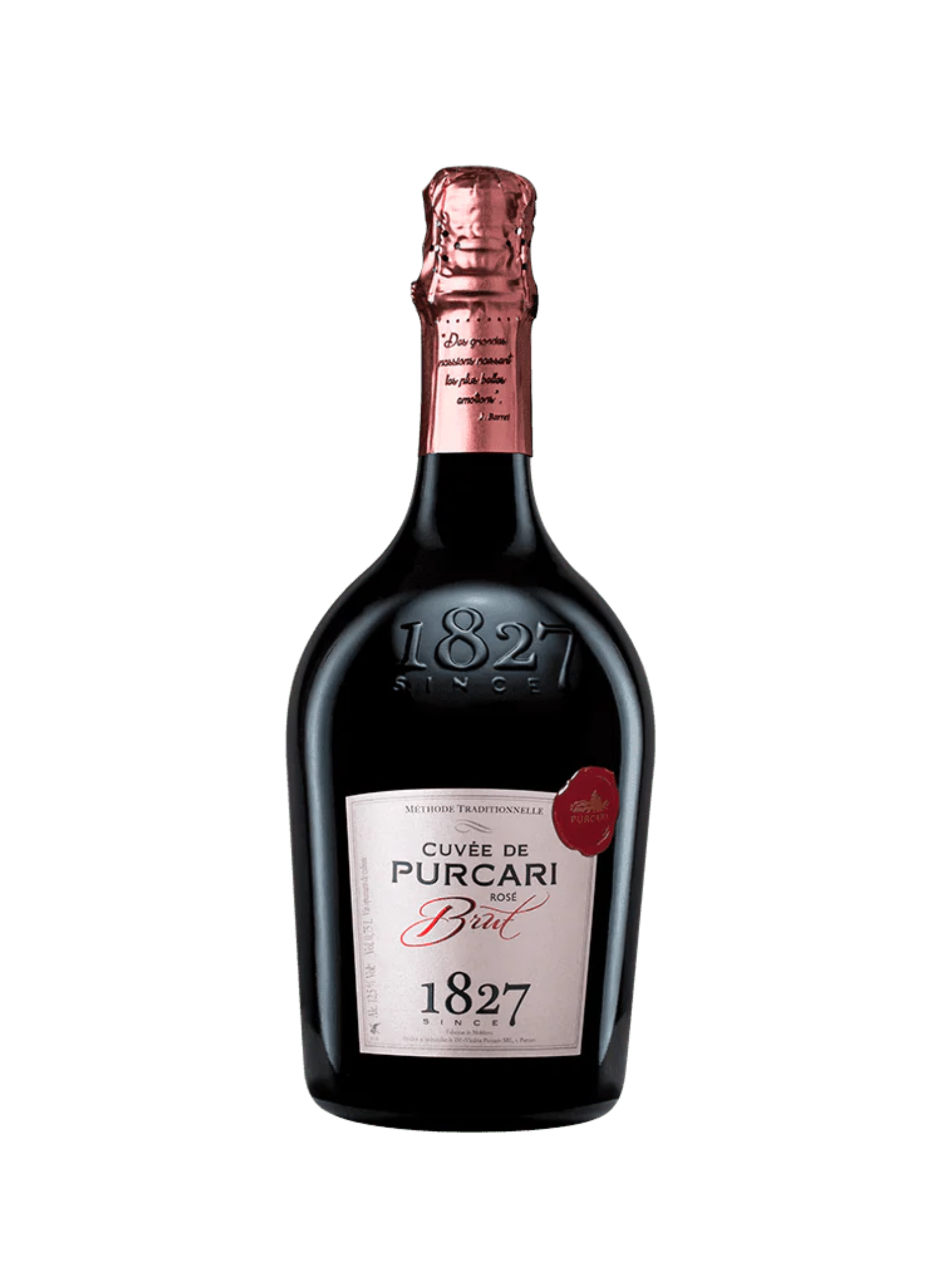 Purcari Cuvee de Purcari Brut Rose Sparkling Wine with two glasses 750ml