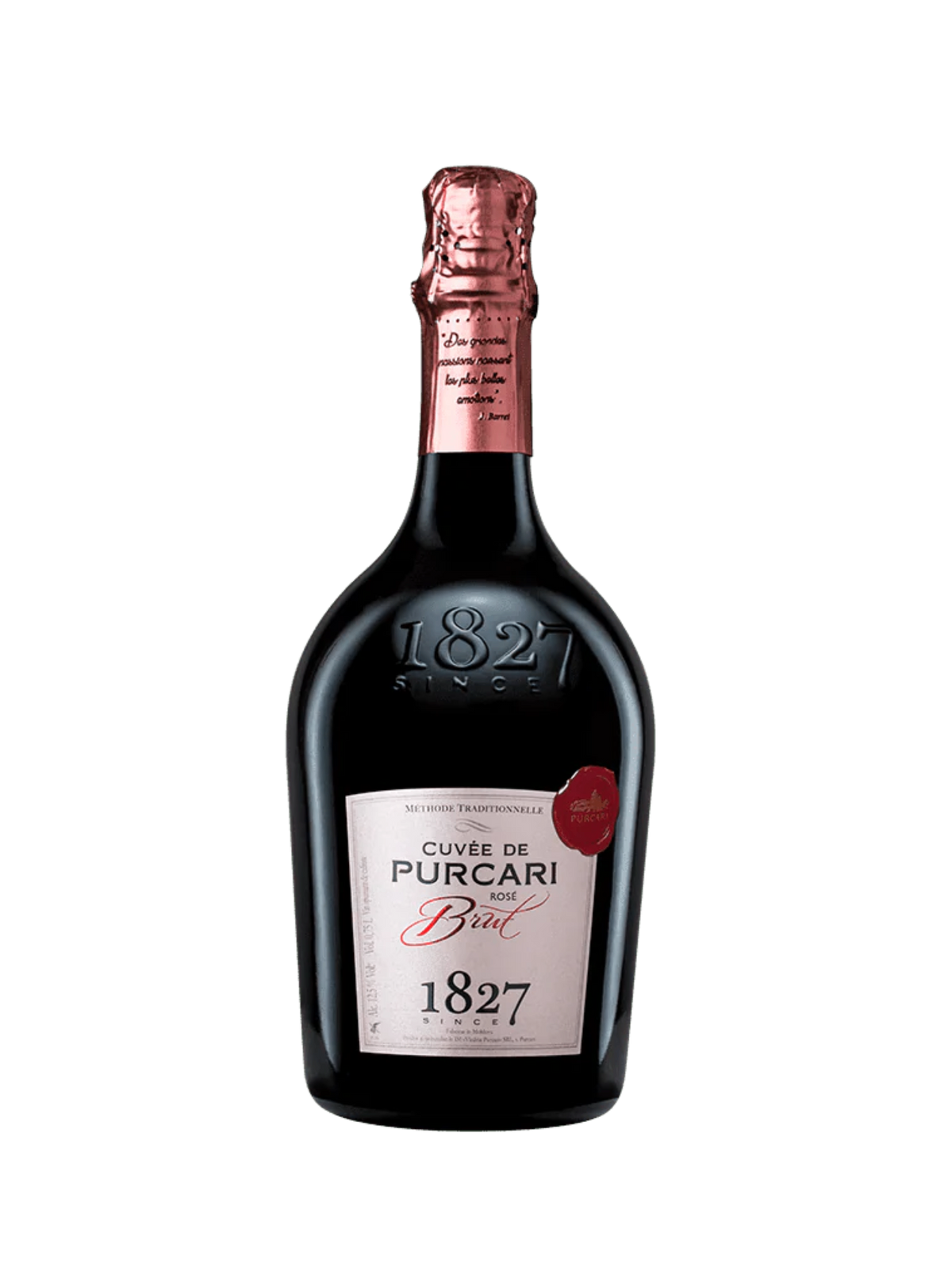 Purcari Cuvee de Purcari Brut Rose Sparkling Wine with two glasses 750ml