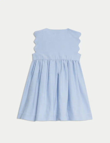 M&S Pure Cotton Chambray Peter Rabbit™ Dress (0-3 Yrs)