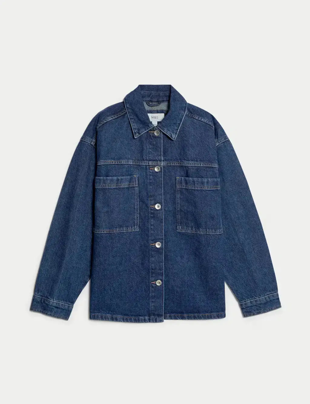 Pure Cotton Denim Relaxed Shacket