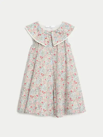 Pure Cotton Floral Dress (2-8 Yrs)