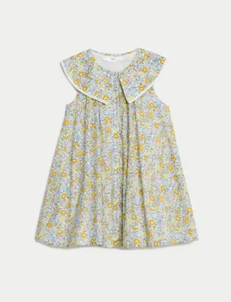 Pure Cotton Floral Dress (2-8 Yrs)