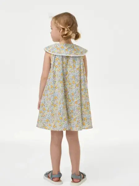 Pure Cotton Floral Dress (2-8 Yrs)