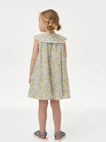 Pure Cotton Floral Dress (2-8 Yrs)