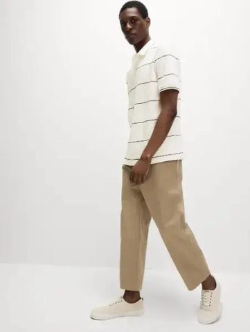 Pure Cotton Pique Striped Polo Shirt