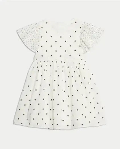 Pure Cotton Polka Dot Dress (2-8 Yrs)