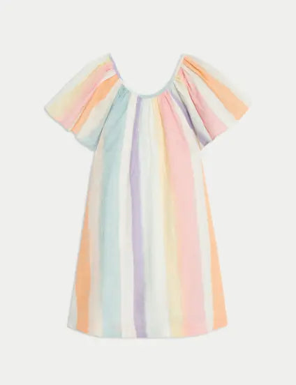 Pure Cotton Rainbow Dress (2-8 Yrs)