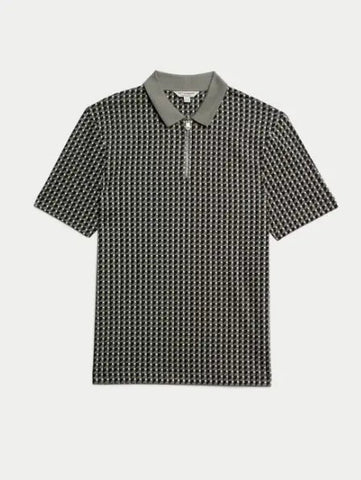 Pure Supima Cotton Geometric Polo Shirt