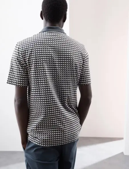 Pure Supima Cotton Geometric Polo Shirt