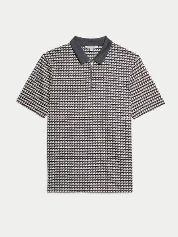 Pure Supima Cotton Geometric Polo Shirt
