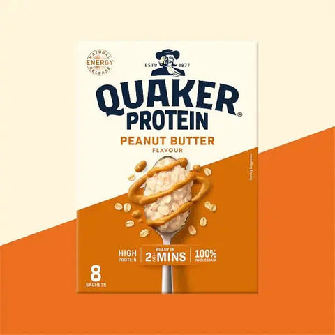Quaker High in Protein Peanut Butter Porridge Sachets 8x43g (Case of 6)