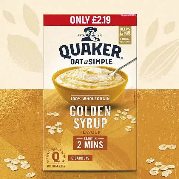 Quaker Oat So Simple Golden Syrup Porridge Sachets RRP (Case of 8)