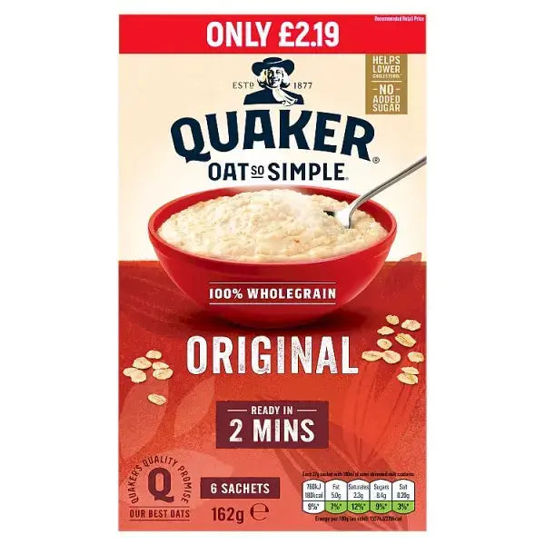 Quaker Oat So Simple Original Porridge Sachets (Case of 8)