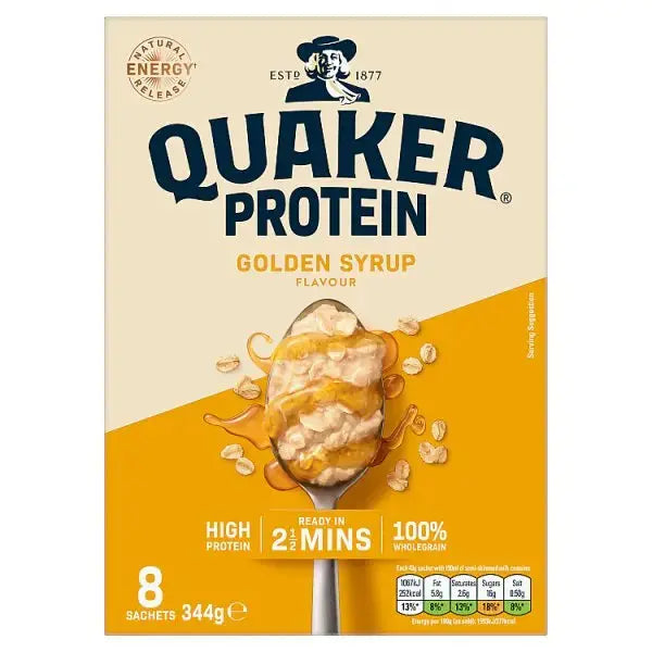 Quaker Oat So Simple Protein Golden Syrup Porridge Sachets 8x43g (Case of 6)