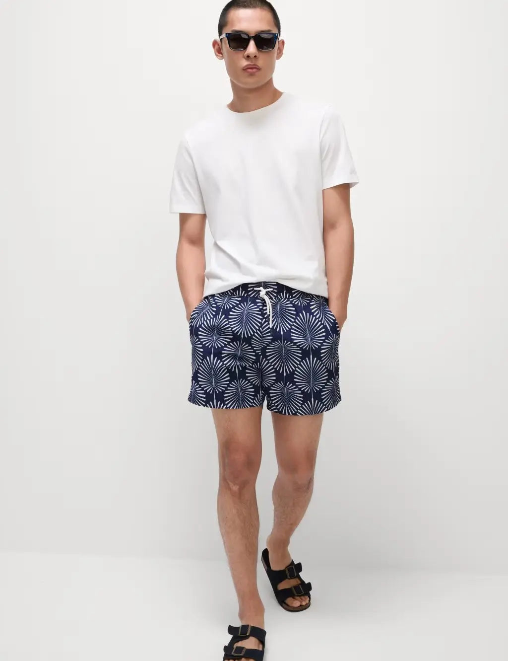 M&S Quick Dry Woodblock Print Swim Shorts