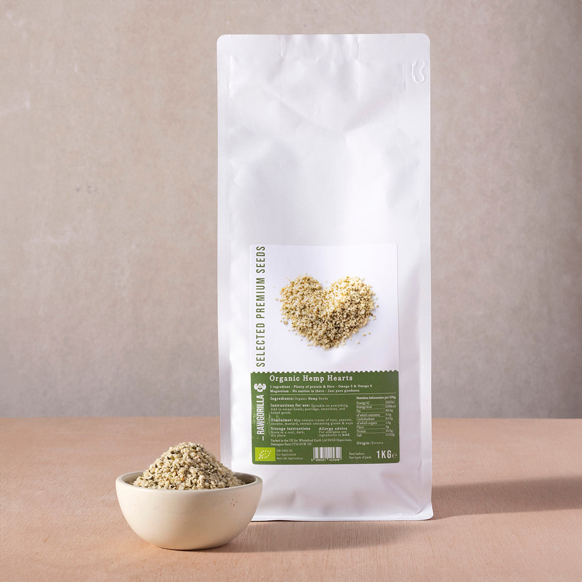 Organic Hemp Hearts - RAWGORILLA - 1kg