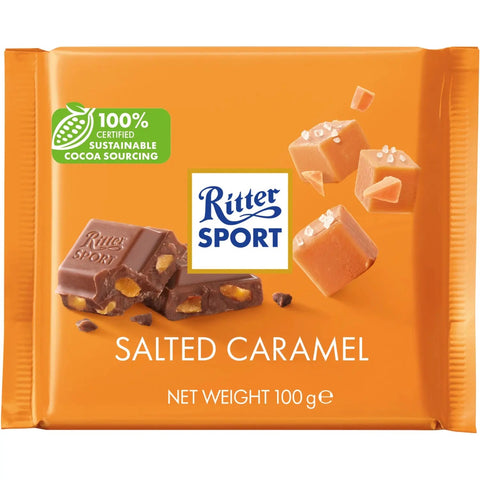 Ritter Sport milk chocolate with salted caramel bar