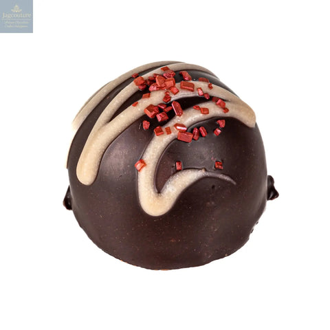 Raspberry Fruit Cream - flavoured fondant cream in dark chocolate 13g - Jag Couture Chocolates